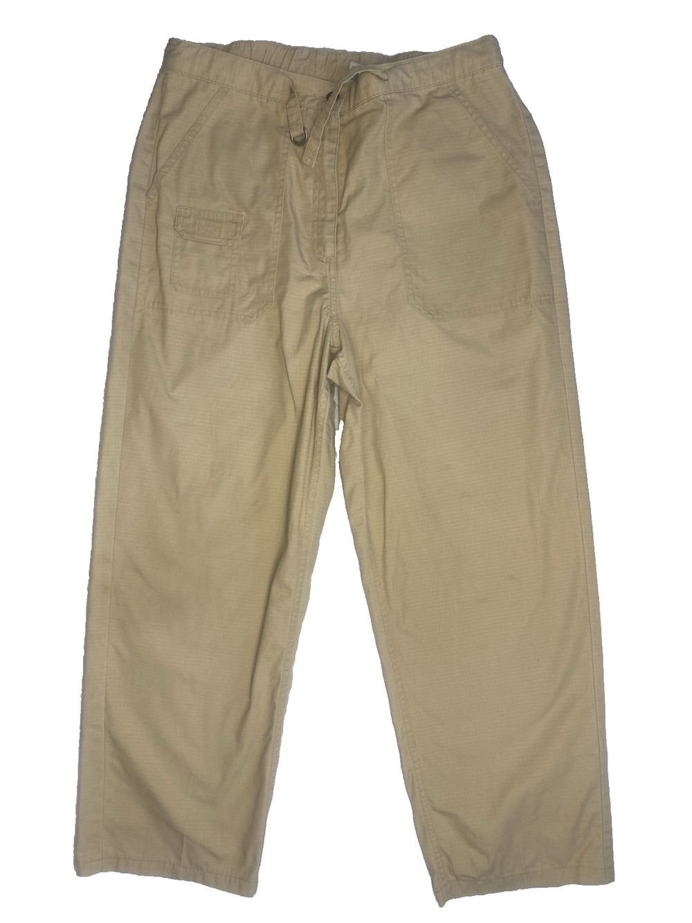 LL Bean Utility Trail Pants Womens 10 Vintgae Y2K Tan Stretch Rip Stop Gorpcore